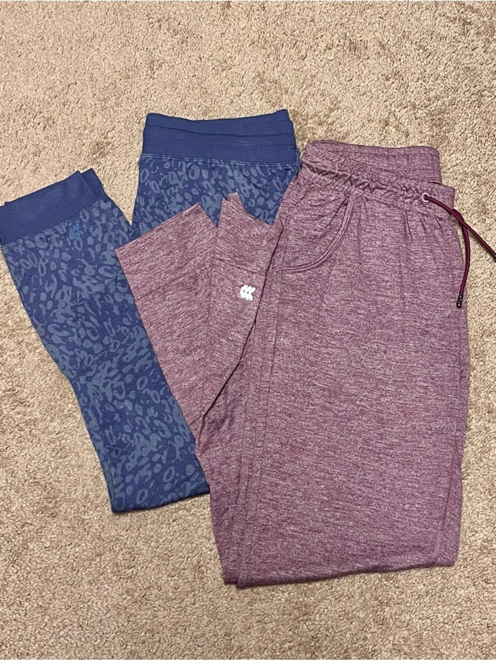 all in motion Kids Leggings & Joggers - Purple Heather & Blue Leopard